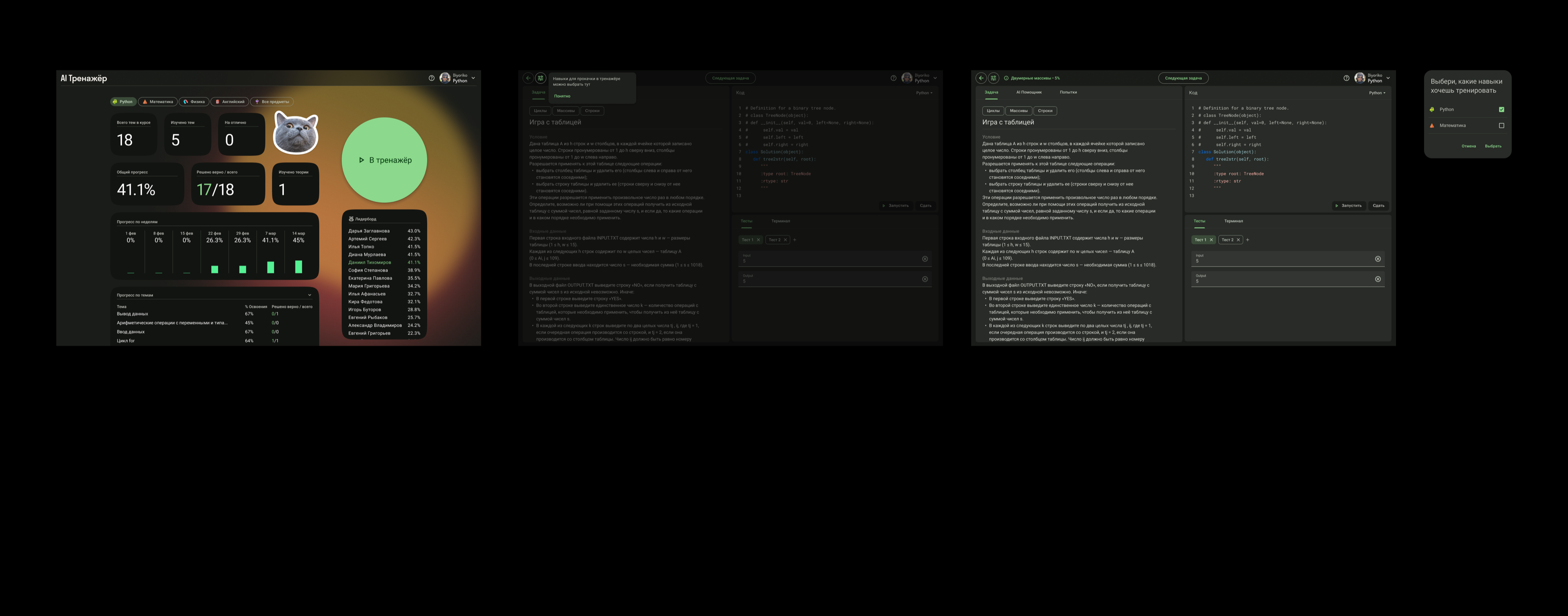 Дашборд преподавателя — управление учениками, аналитика, рекомендации
