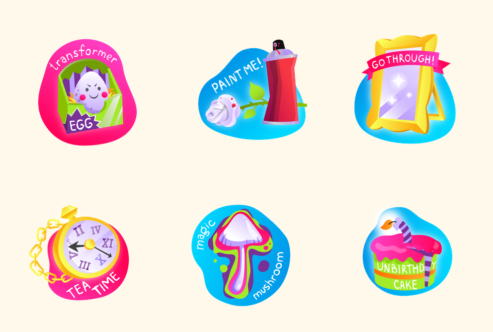 Стикерпак «Алиса в Стране чудес» — награды за квесты